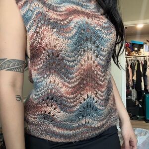 Multicolor Knit Sleeveless Top
